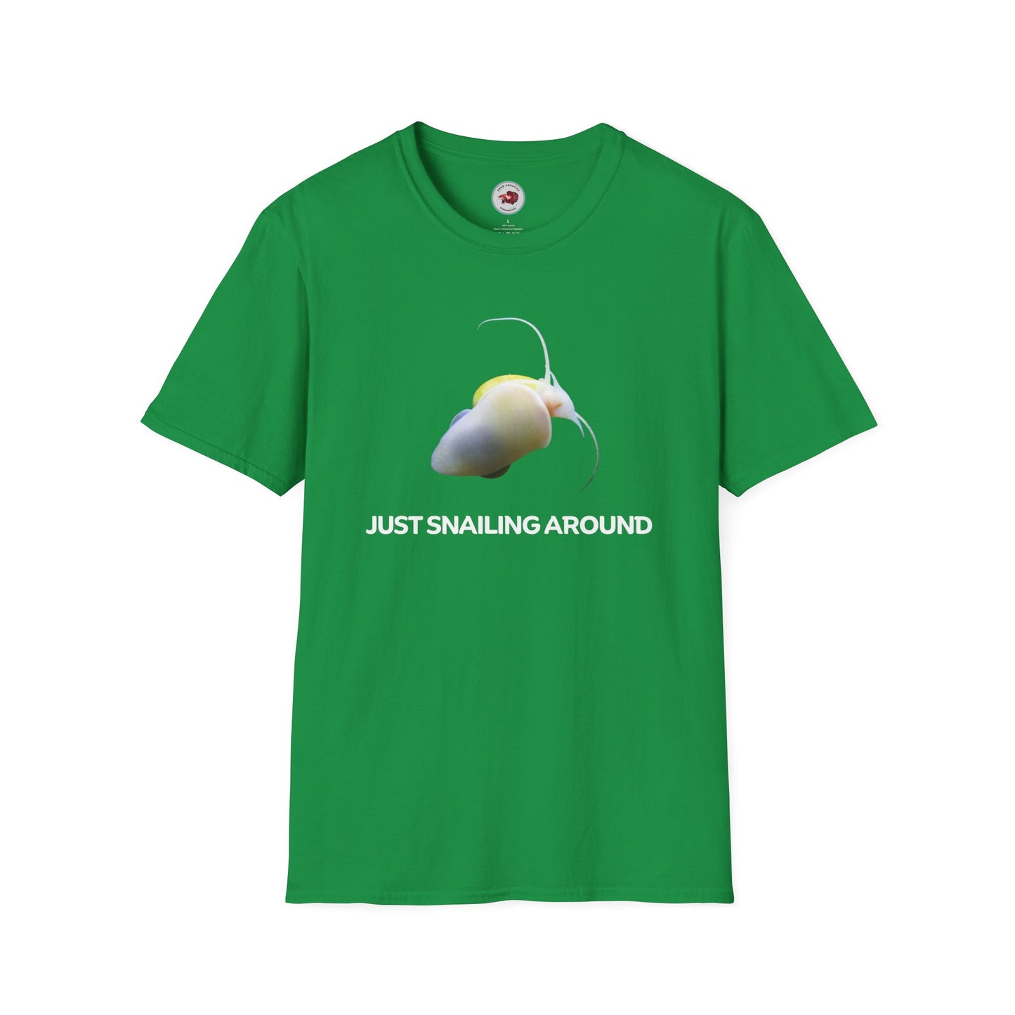 Just Snailing Around Unisex Softstyle T-Shirt by ADHD Aquatics