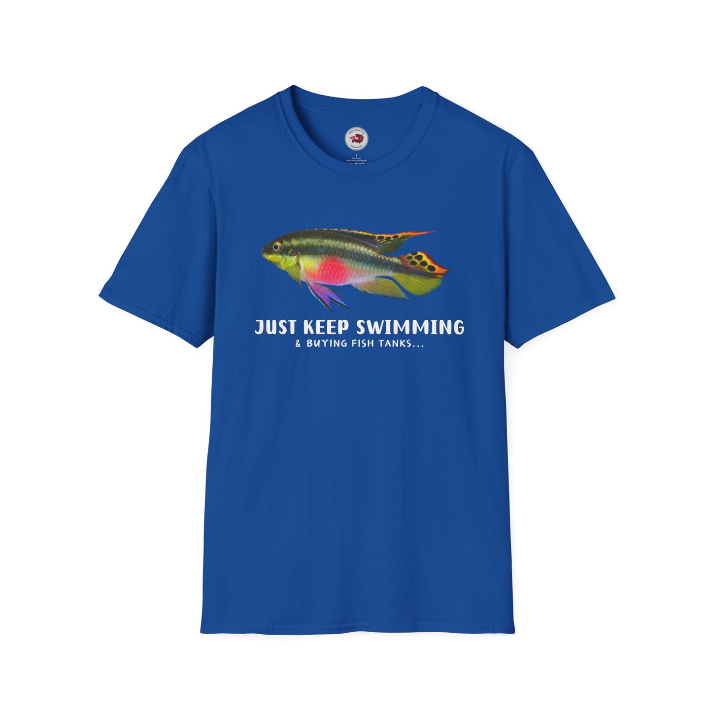 Kribensis Just Keep Swimming Unisex Softstyle T-Shirt by ADHD Aquatics