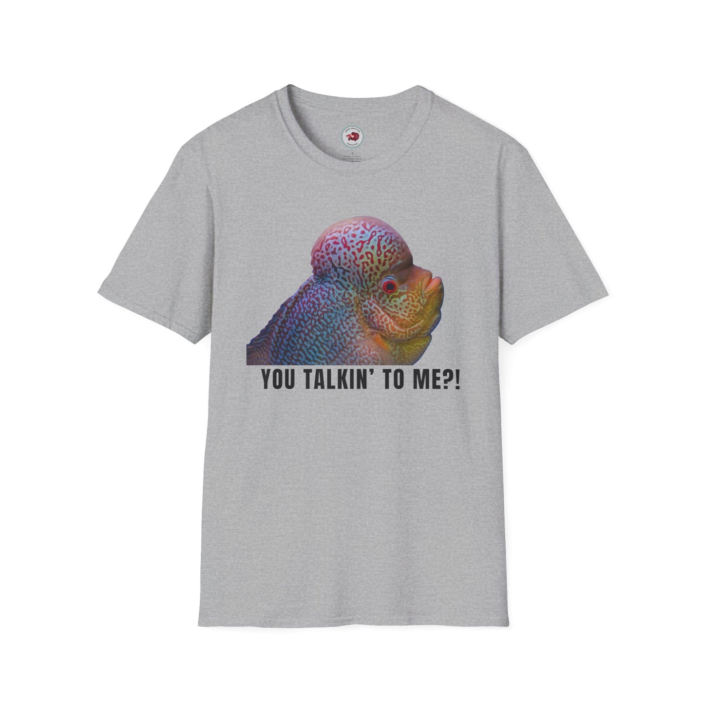 Flowerhorn You Talkin' To Me?! Unisex Softstyle T-Shirt by ADHD Aquatics