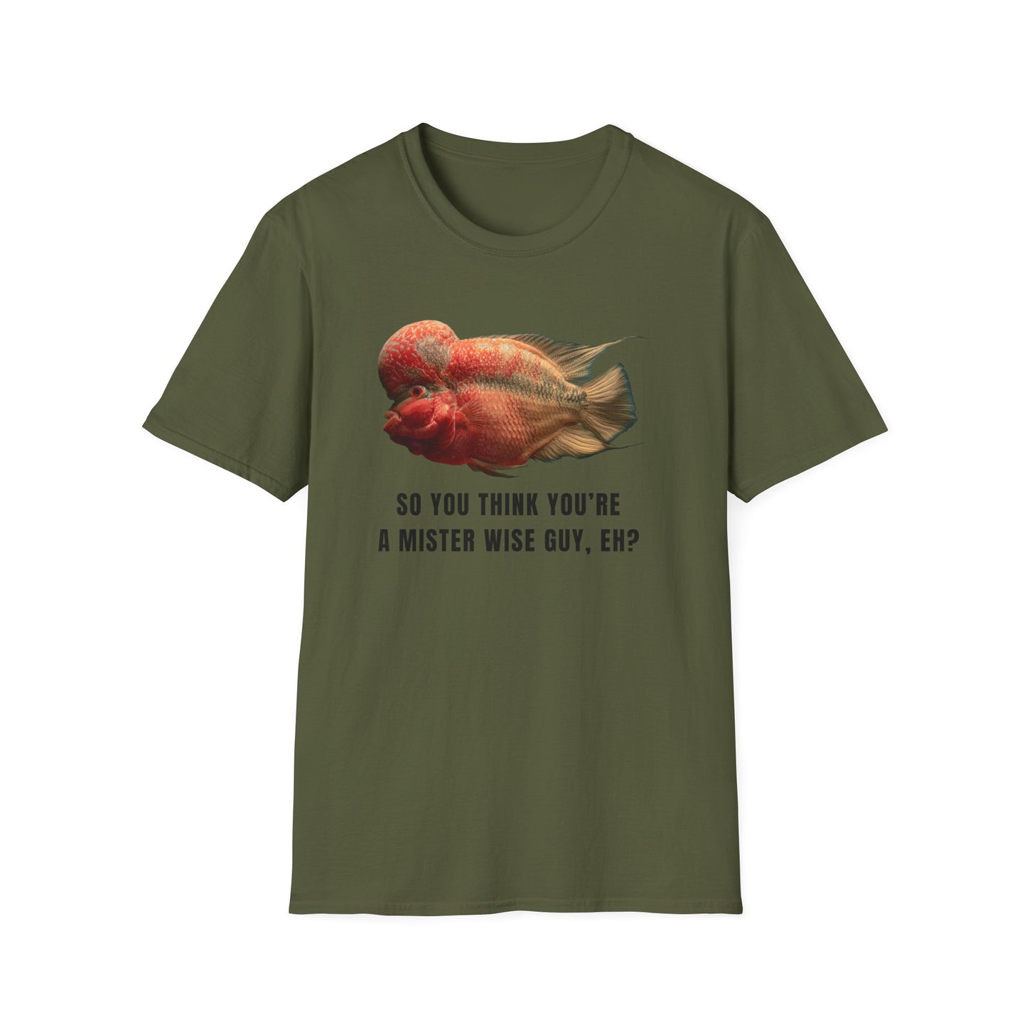 Flowerhorn Wise Guy Unisex Softstyle T-Shirt by ADHD Aquatics