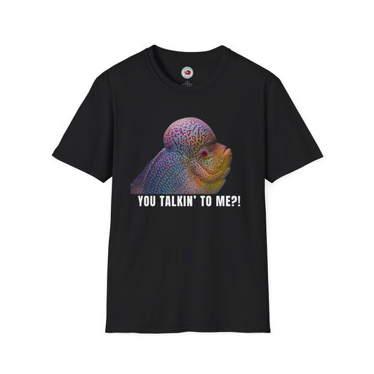 Flowerhorn You Talkin' To Me?! Unisex Softstyle T-Shirt by ADHD Aquatics