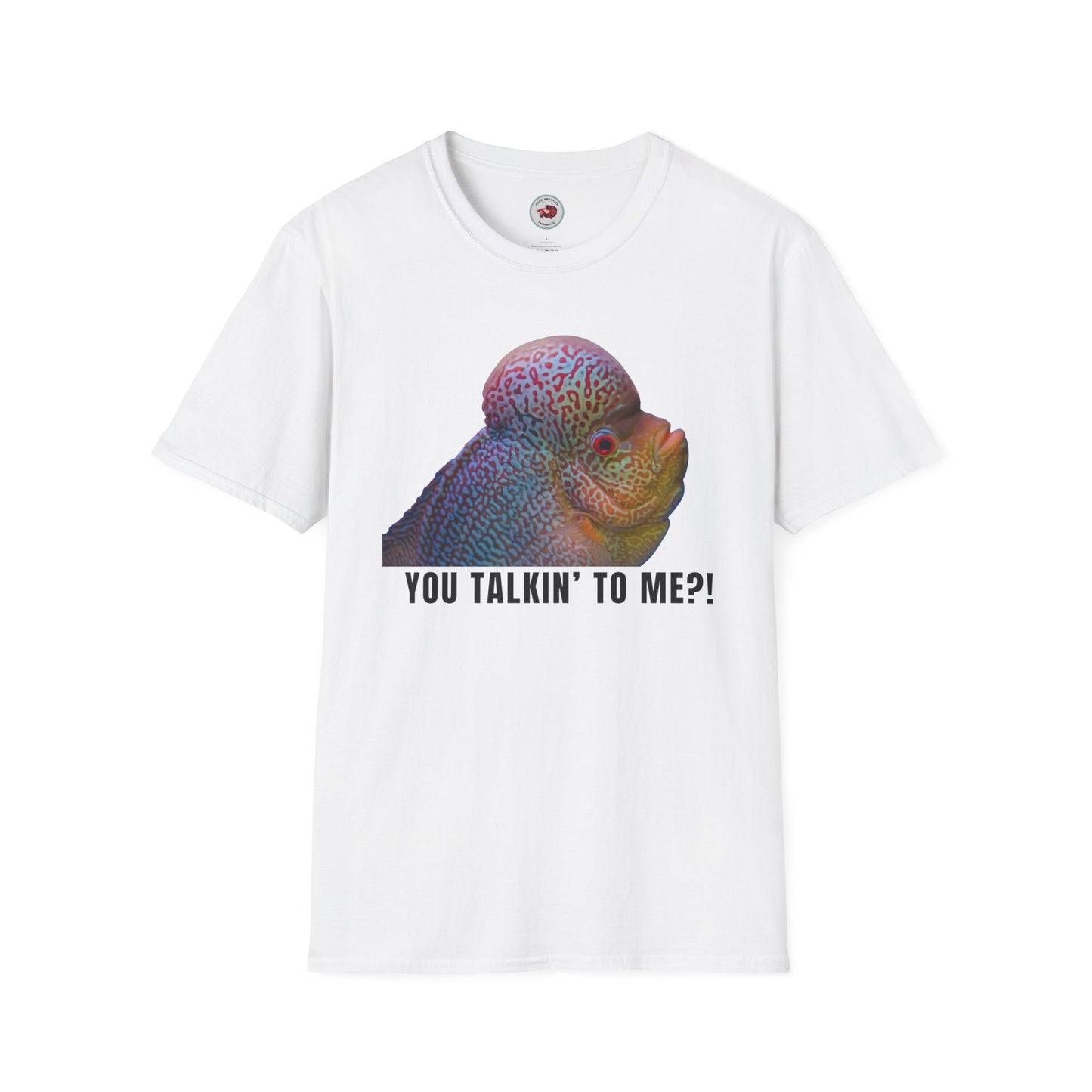 Flowerhorn You Talkin' To Me?! Unisex Softstyle T-Shirt by ADHD Aquatics