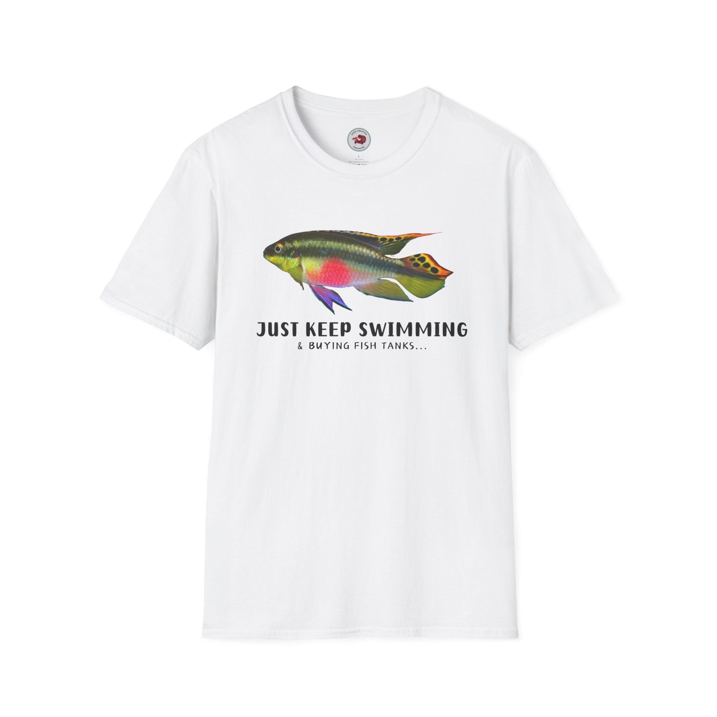 Kribensis Just Keep Swimming Unisex Softstyle T-Shirt by ADHD Aquatics