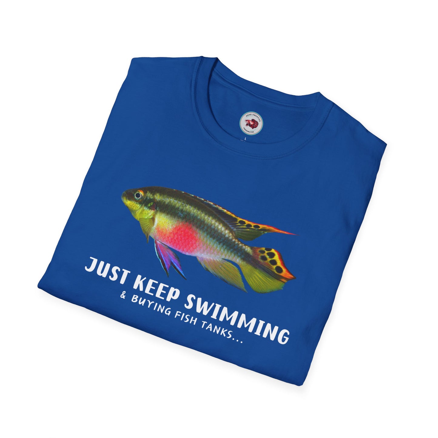 Kribensis Just Keep Swimming Unisex Softstyle T-Shirt by ADHD Aquatics