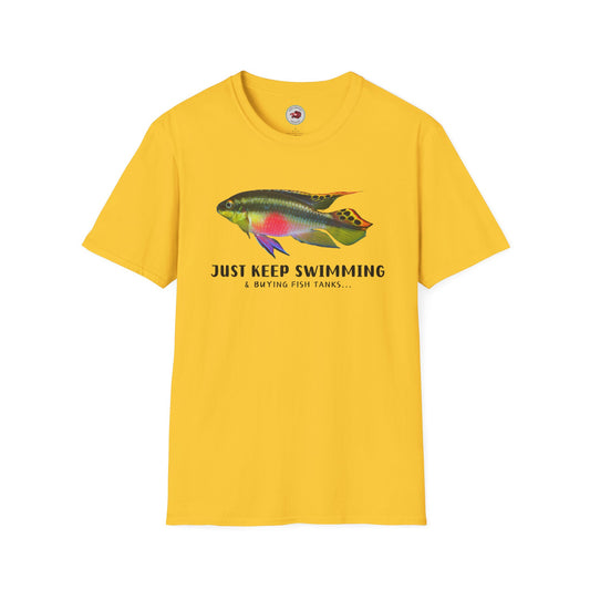 Kribensis Just Keep Swimming Unisex Softstyle T-Shirt by ADHD Aquatics