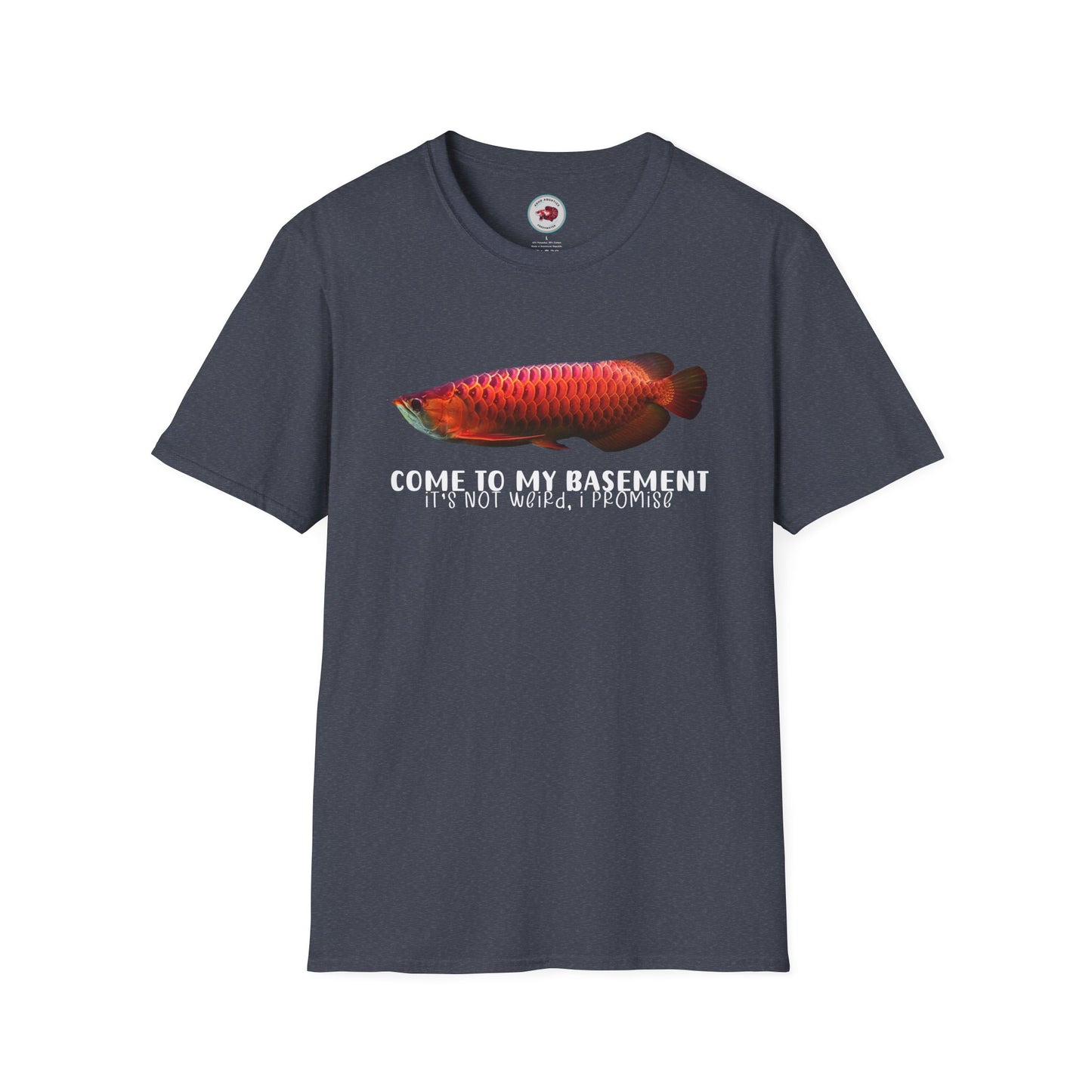 Come To My Basement Arowana Unisex Softstyle T-Shirt by ADHD Aquatics