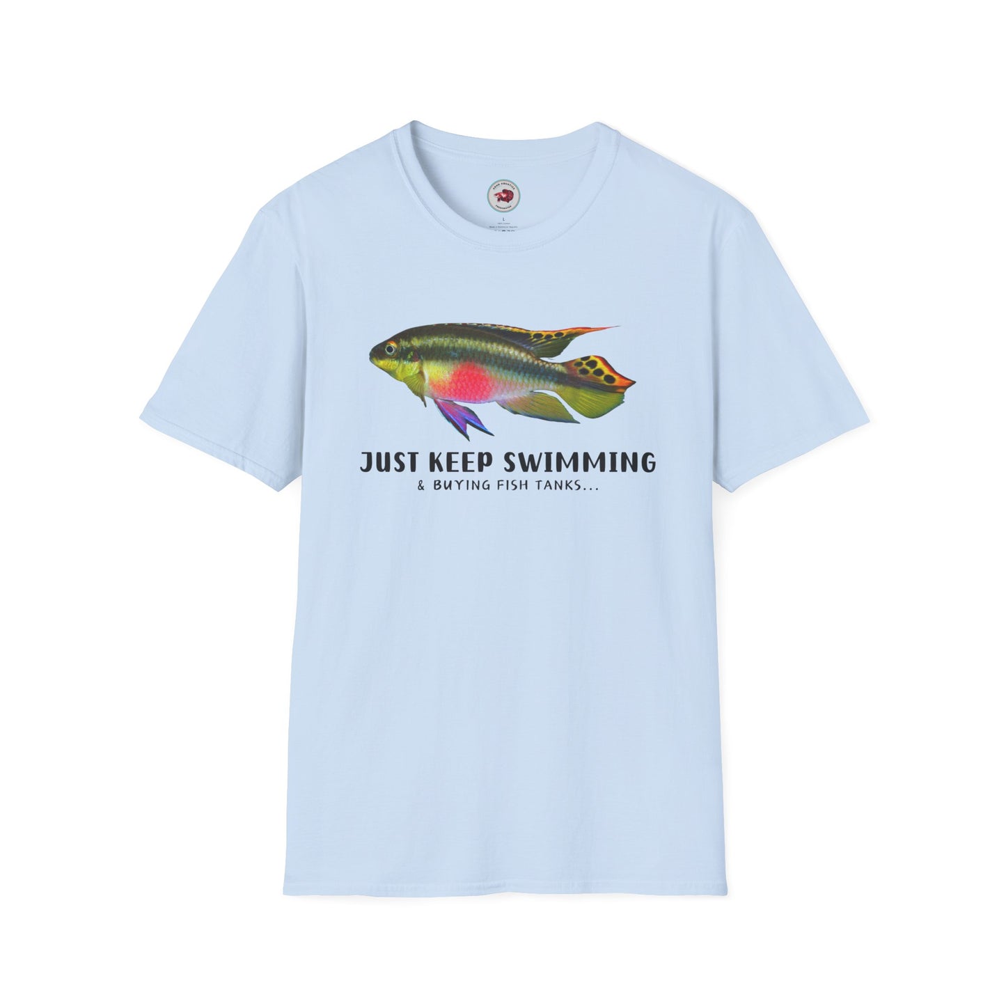 Kribensis Just Keep Swimming Unisex Softstyle T-Shirt by ADHD Aquatics