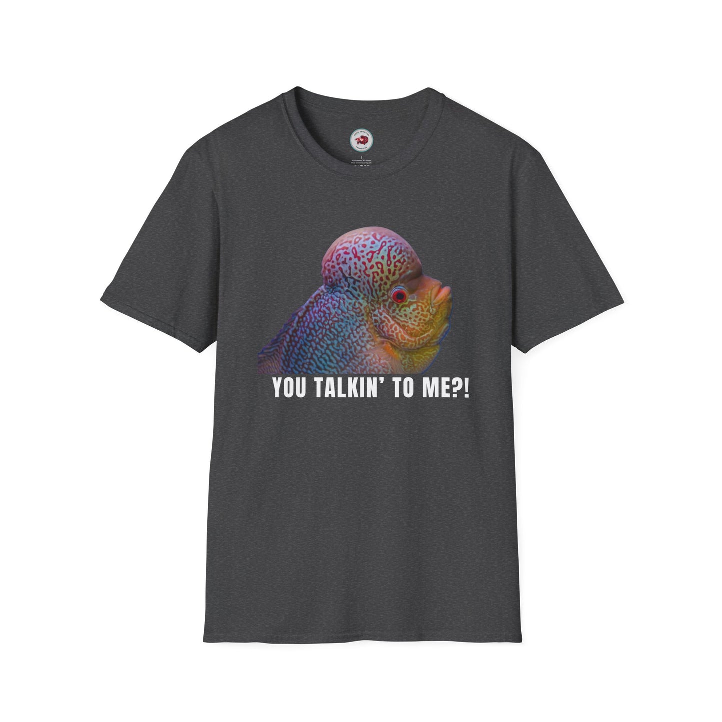 Flowerhorn You Talkin' To Me?! Unisex Softstyle T-Shirt by ADHD Aquatics