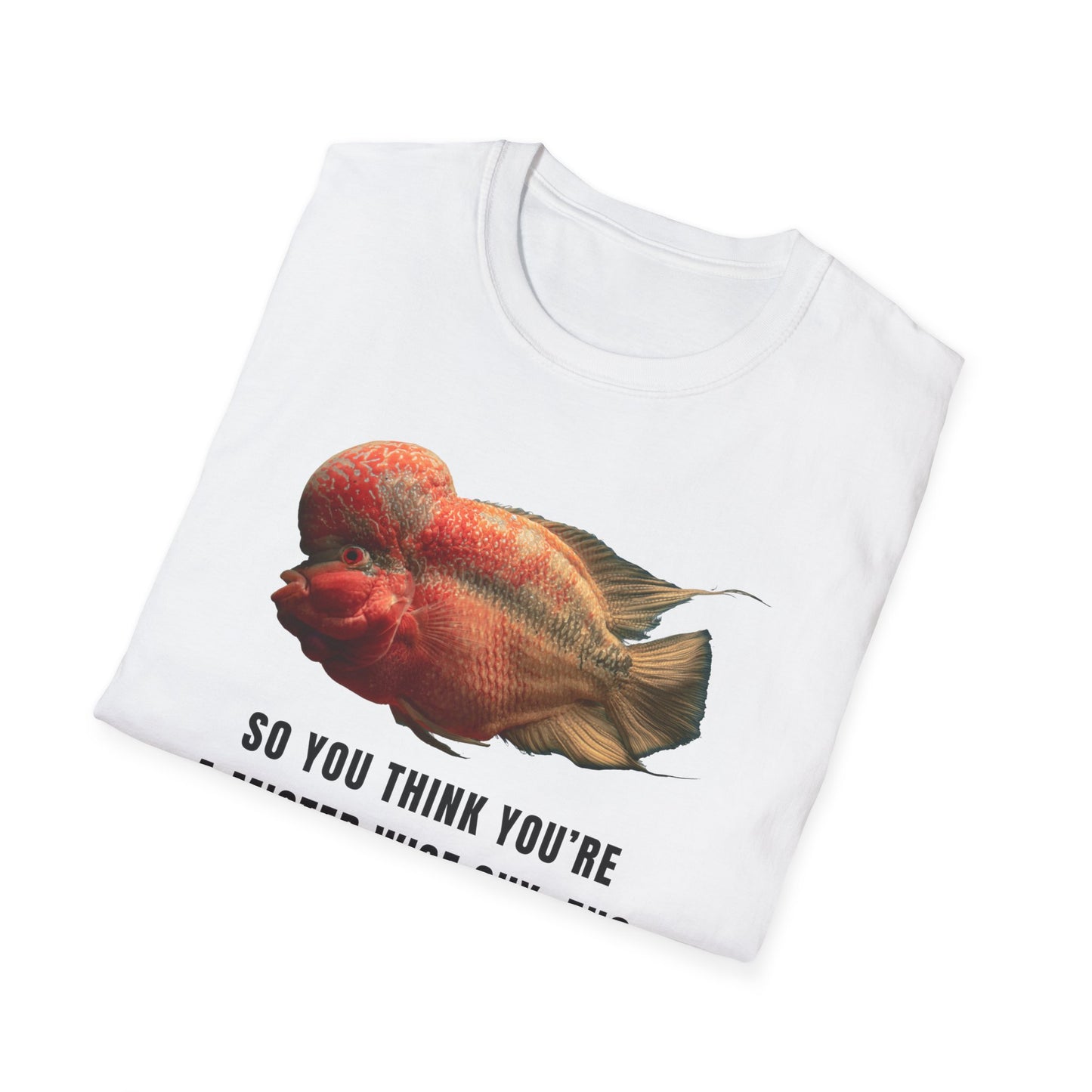 Flowerhorn Wise Guy Unisex Softstyle T-Shirt by ADHD Aquatics