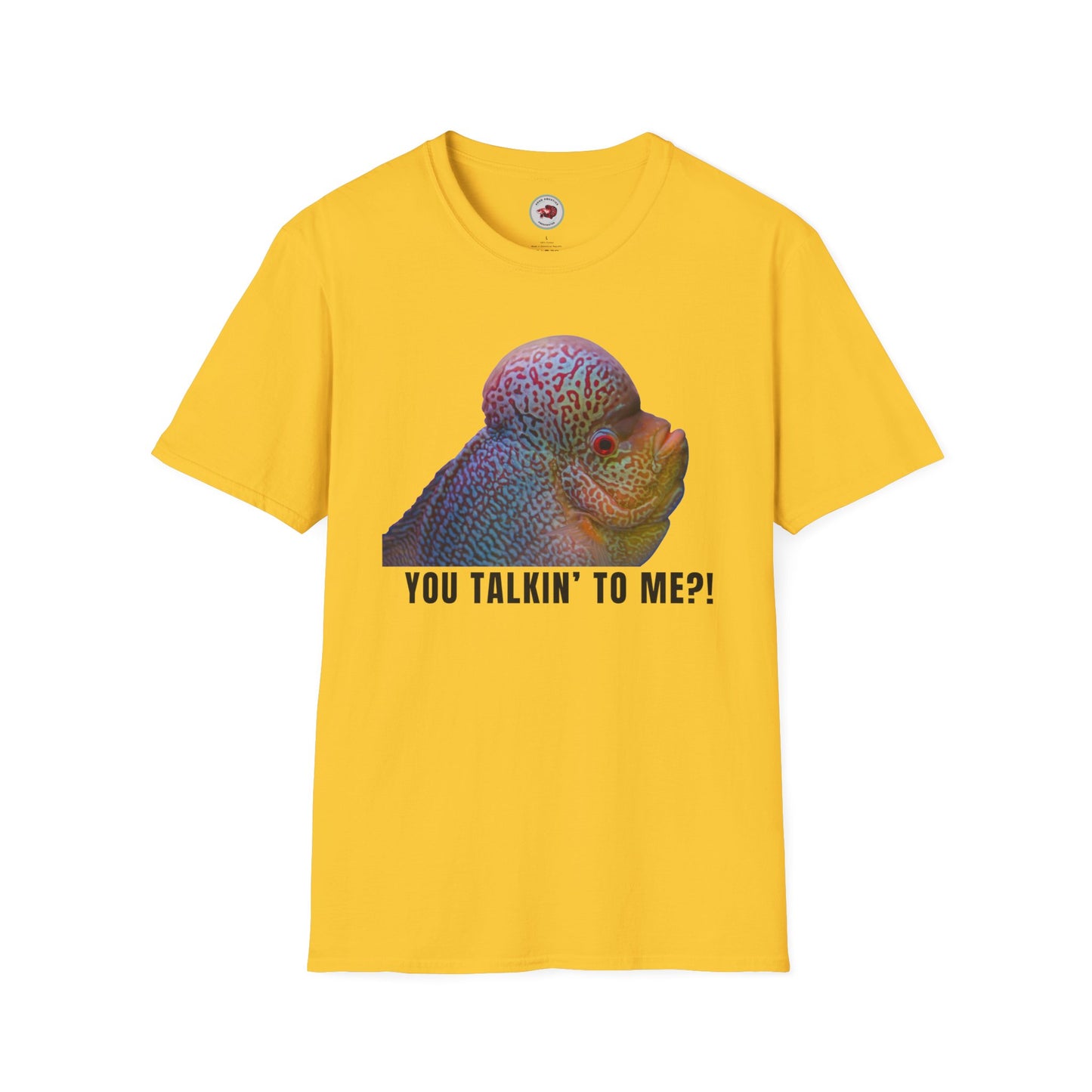 Flowerhorn You Talkin' To Me?! Unisex Softstyle T-Shirt by ADHD Aquatics