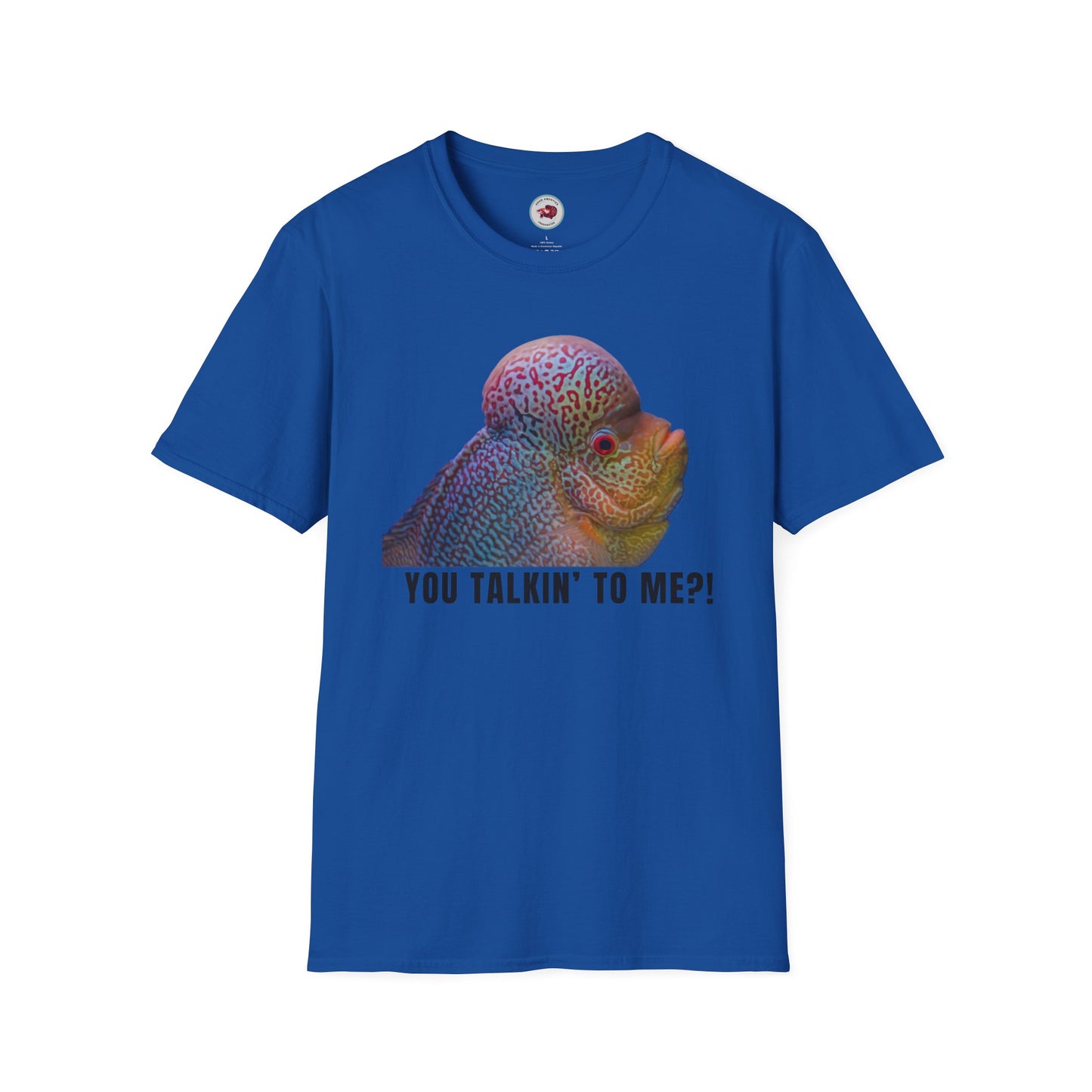 Flowerhorn You Talkin' To Me?! Unisex Softstyle T-Shirt by ADHD Aquatics