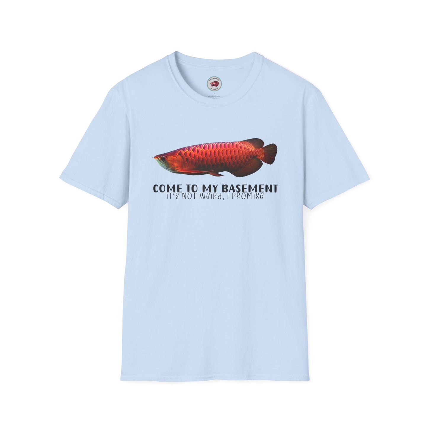 Come To My Basement Arowana Unisex Softstyle T-Shirt by ADHD Aquatics